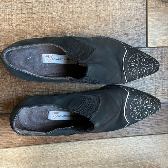 Guess Vintage 90s Black and White Ankle Booties Size 7.5 - Picture 12 of 13